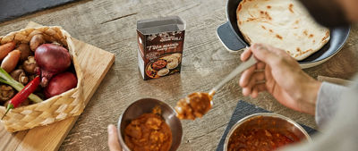 cooking tikka masala from a Tetra Recart carton